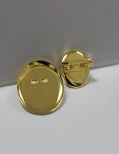 Base de broche en forme de disque en fer doré, lot de 200 pièces, 20MM 30MM, avec broches, résultats de bijoux à faire soi-même, accessoires 2860155