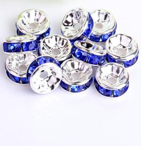 200 stuks slot 4 maten Kristal mix kleuren Strass CZ Kristal Rondelle Spacer Kralen Verzilverd VOOR ARMBAND KETTING1837374