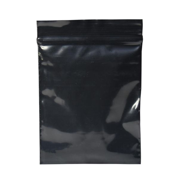 200pcslot 710cm Resellable Black Grip Seal Bolsa de paquete de plástico Bolsa de plástico con cierre de cremallera autosellante al por menor para joyería de regalo pequeña 7454723