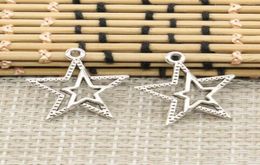 200pcslot Ancient Silver Alloy Star Charms Hangers voor doe -het -zelf sieraden maken Bevindingen 23x21mm4762238