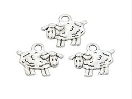 Breloques de mouton plaquées argent Antique, lot de 200 pièces, pendentifs pour collier, fabrication de bijoux, artisanat fait à la main, 15x16mm, 6306153