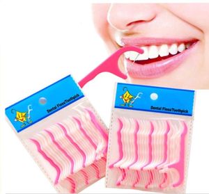 200PCSlot Wegwerp Dental Flosser Interdental Borstel Tanden Stick Tandenpicks Floss Pick Orale zorg Hele C181126012982912