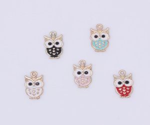 200PCSlot Uil Charms Hanger Vogel Charme Emaille UIL Vergulde Charme DIY Bevindingen 5 Kleuren7204099