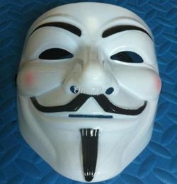 200pcslot fête Halloween Mask V pour Vendetta Guy Fawkes Party Face Masques Costume de film blanc et jaune Masque3865744