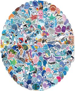 200 pcsLot dessin animé entier mignon animaux marins autocollant Pack en vrac autocollant enfants jouets casque Skateboard bagages voiture Decals2717382