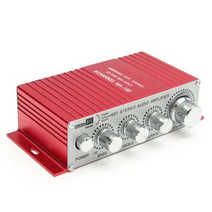 200W 12V 5A Mini Hi-Fi Amplificador Booster Power Radio Disco USB Reproducción de MP3 Estéreo digital SD para automóvil Motocicleta Hogar Rojo