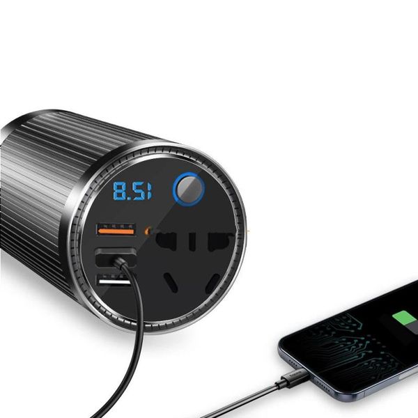 200W Convertidor de automóvil Cable de alimentación Enchufe 12v a 220v Adaptadores de enchufes Inversor DC 12 V ~ AC 220 V Inversores de voltaje automático para EE. UU. AU EU socket w Vvok