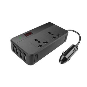 200W Auto Power Inverter Universal Socket Power Cable Plug 12V 220V met Digital Display 4 USB Converter Adapter Modified Sinus Wave Switch Charging Dock