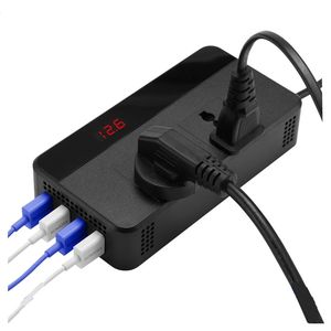 Convertisseur 200W 12V à 220V Prise de câble d'alimentation avec affichage numérique Onduleur de voiture deux Prise universelle 4 Adaptateur USB Onde sinusoïdale modifiée