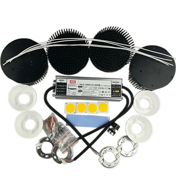 Kit de lampes de culture led CREE Cob CXB3590, 200w, spectre complet, blanc chaud, 3500K, avec pilote Meanwell à intensité variable, HLG-185H-C1400B