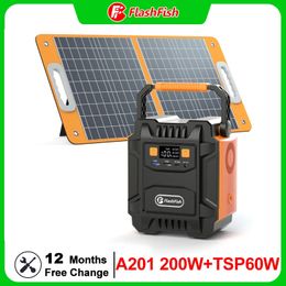 200W draagbare zonnegenerator 172WH Lithium Ion Battery 110-240V Power Station met 18V draagbaar zonnepaneel 60W Solar Charger