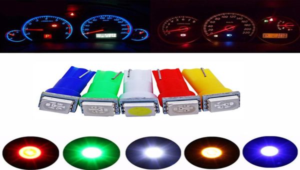 200X 12 V 24 V T5 5050 1SMD ampoule d'instrument cale LED blanc vert jaune rose rouge bleu voiture Auto tableaux de bord jauge Bulbs5230480