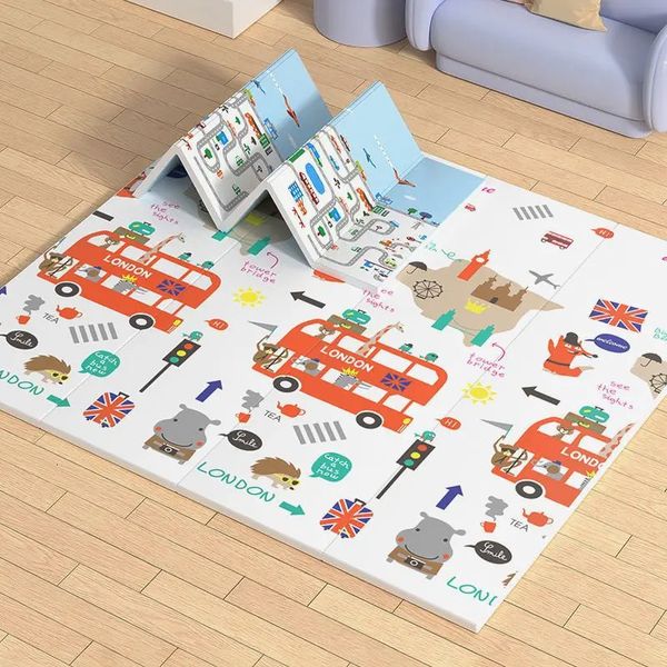 200x180x1 cm XPE tapis de jeu pour bébé tapis rampant Double Surface tapis de bébé tapis de développement pour enfants tapis de jeu activité de pépinière gymnase 240314