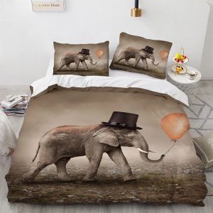 Ensemble de literie 200x200 King Size Home Textile Couvrette de couverture d'oreiller DekbedOvertrek Elephant Bohemian Style Bed Cover Cover Boho Hot