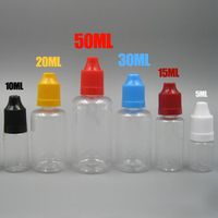 애완 동물 플라스틱 액상 병 바늘 병 Childproof Cap 5ml 10ml 15ml 20ml 30ml 50ml Dripping Bottles DHL 송료 무료