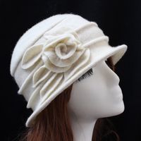 Lindo invierno cálido lana sombrero de mujer Beanie Floral esquí Cap Beret Cloche Hat 6 colores disponibles envío gratis