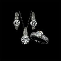 Collana di cristallo di design elegante orecchino e anelli Gioielli Set per le signore Designer Party Wedding Jewelry Best Gifts 1314