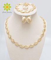 Envío gratis 18 K chapado en oro conjuntos de joyas para la boda de moda mujeres africanas elegantes conjuntos de collar de disfraces