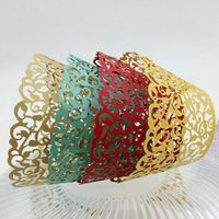 Art paper cup cake wrapper Cricut Lite Cupcake Wrappers Cartridge Lace for wedding party bakeware cake holder WT03
