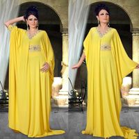2018 Goedkope Arabische Nigeriaanse Midden-Oosten Abaya Celebrity Jurken Kralen Kraag Sjeres Verhoudt Party Formele Avond Prom Jurken Runaway Fashion