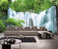 Caídas de estilo chino pueden ser personalizadas TV telón de fondo gran mural grande sofá papel tapiz 3d pegatinas de pared decoración de la pared dormitorio sala de estar decoración del hogar