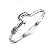 20 pçs / lote presente quente preço de fábrica 925 charme pulseira de prata Fine Noble malha pulseira Dolphin moda jóias 1304