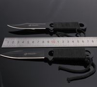 Haller Tayt Siyah Kamp Bıçak Yüksek Sertlik 58HRC Paslanmaz Çelik Askeri Bıçak Jungle Survival Dalış Avcılık Bıçaklar