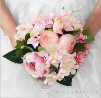 Искусственный пион невесты букет шелковые цветы моделирования европейского пиона цветок с цветок гортензии для свадебного букета невесты невесты