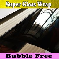 3 Layers Gloss Black Vinyl Wrap Car Wrap With Air Free whole body and roof covering foil 1.52x30m/Roll 5x98ft