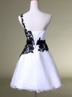Party Homecoming Prom Kleider in stile formelle Kleider mit einer schulter weißen schwarzen spitze spitze tatsächliche bild sd118