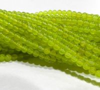 Perle larghe rotonde in pietra preziosa peridoto verde da 4 mm 15 "