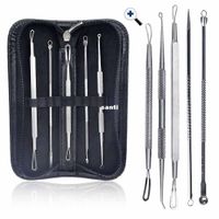 5 pcs/set Face Care Stainless Steel Skin Remover Kit Blackhead Blemish Acne Pimple Extractor Tool Skin Care Cleanser
