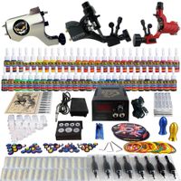 Wholesale-Wholesale - Complete Tattoo Kit 3 Pro Machine Guns 54 Inks Power Supply Needle Grips TK355 free shipping