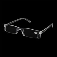 20pcs / lot Plastic Clear Rimless Eyeglasses Presbiopia Bianco Lettura Occhiali da lettura Insinsentabili Uomo Donna Trasparente Occhiali da lettura + 1.00- + 4.00