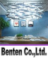 Banco personalizzabile Semplice moda creativo lampade ceramiche sala da pranzo sala lampadario pesce lupitazione decorazione pesca lampada luci