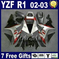 Red silver Body for YAMAHA 2002 2003 YZF R1 fairings set Injection molded kit 02 03 r1 fairing kits ABS bodywork 27RD
