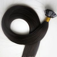 Pre bonded hair Flat tip human hair extensions 50g 50Strands 18 20 22 24inch #1B Off Black Brazilian Indian hair products