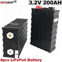 4шт / Lot аккумуляторная батарея глубокого цикла батарея LiFePO4 3.2V 200Ah для электрических транспортных средств, электрический велосипед литиевая батарея 3.2V