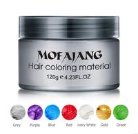 Mofajang Haarwachs 120g Silber Großmutter Graue Haar Pomade 8 Farben Einweg-Mode-Haar-Styling-Lehm-Färbung-Schlammcreme