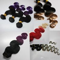 Ombre Human Hair Extensions Two Tone Color Redt613 Blonde Ombre Maleisische Body Wave Hair Weave Bundels