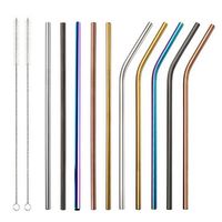8. 5inch 215mm Drinking Straws Colorful 304 Stainless Steel M...