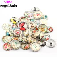 Wholesale DIY Jewelry Mixed Colors 18mm Letter Glass Snaps Fit button snaps Bracelets Kinver Snap Jewelry or necklace