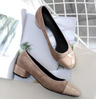 Горячая распродажа-2019 женская обувь весной и осенью с новым стилем средний каблук грубый каблук круглая голова замша