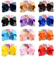 8 cali Duże włosy Bow Solid Designer Pałąk Hairclips for Girl Handmade Rainbow Dance Party Kids Hair Klipy Akcesoria 20 kolorów do0782