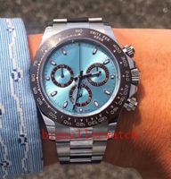 Movimiento mecánico de lujo de Asia 2813men Hielo azul reloj de dial para hombre Sin cosmógrafo Relojes Hombres 116500 116506 Wristwatche de acero completo