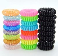 10pcs No Crease Coil Hair Tie Ponytail Hair Accessories Clear Telephone Wire Elastic Bands Plastic Spring Gum Hair Ties