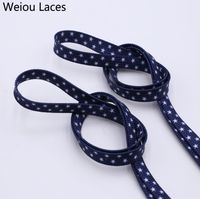 Weiou Trend Kişilik Latchet Spor Tuval Küçük Beyaz Ayakkabı Bağcıkları Baskılı Mavi Beyaz Yıldız Taze Hollow Düz Ayçiçeği
