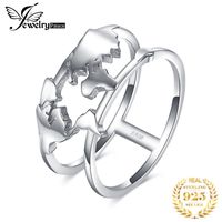 JewelryPalace World Map Rings 925 Sterling Silver Rings for ...