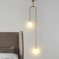 Modern Cam Topu kolye Aydınlatma İçin Yatak Odası / Otel Nordic Altın Sarkıt / Asma Işıklar Art Deco Sarkıt Ev Kapalı
