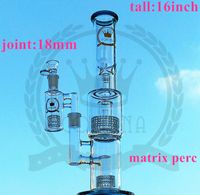 New Bong hookah hot selling three perk Bongs water pipes Oil Rigs glass bongs in Green Blue and Clear Color